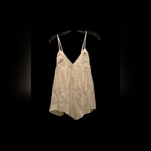 NWT Weworewhat Top M Flowy Triangle Cami Poplin Ivory Babydoll Cotton Sleeveless